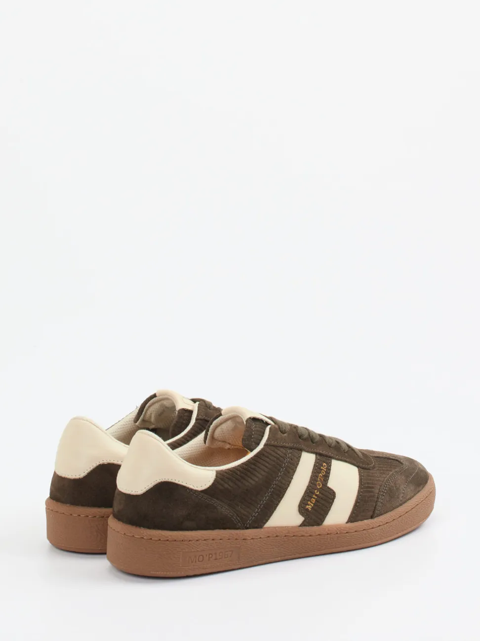 Marc O'Polo – Retro-Sneaker aus Veloursleder Olivgrün