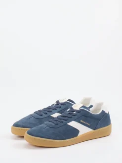Marc O'Polo – Retro-Sneaker aus Veloursleder Jeansblau