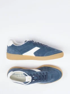 Marc O'Polo – Retro-Sneaker aus Veloursleder Jeansblau