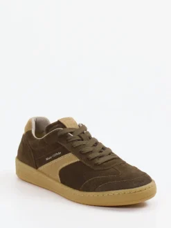 Marc O'Polo – Retro-Sneaker aus Veloursleder olivgrün