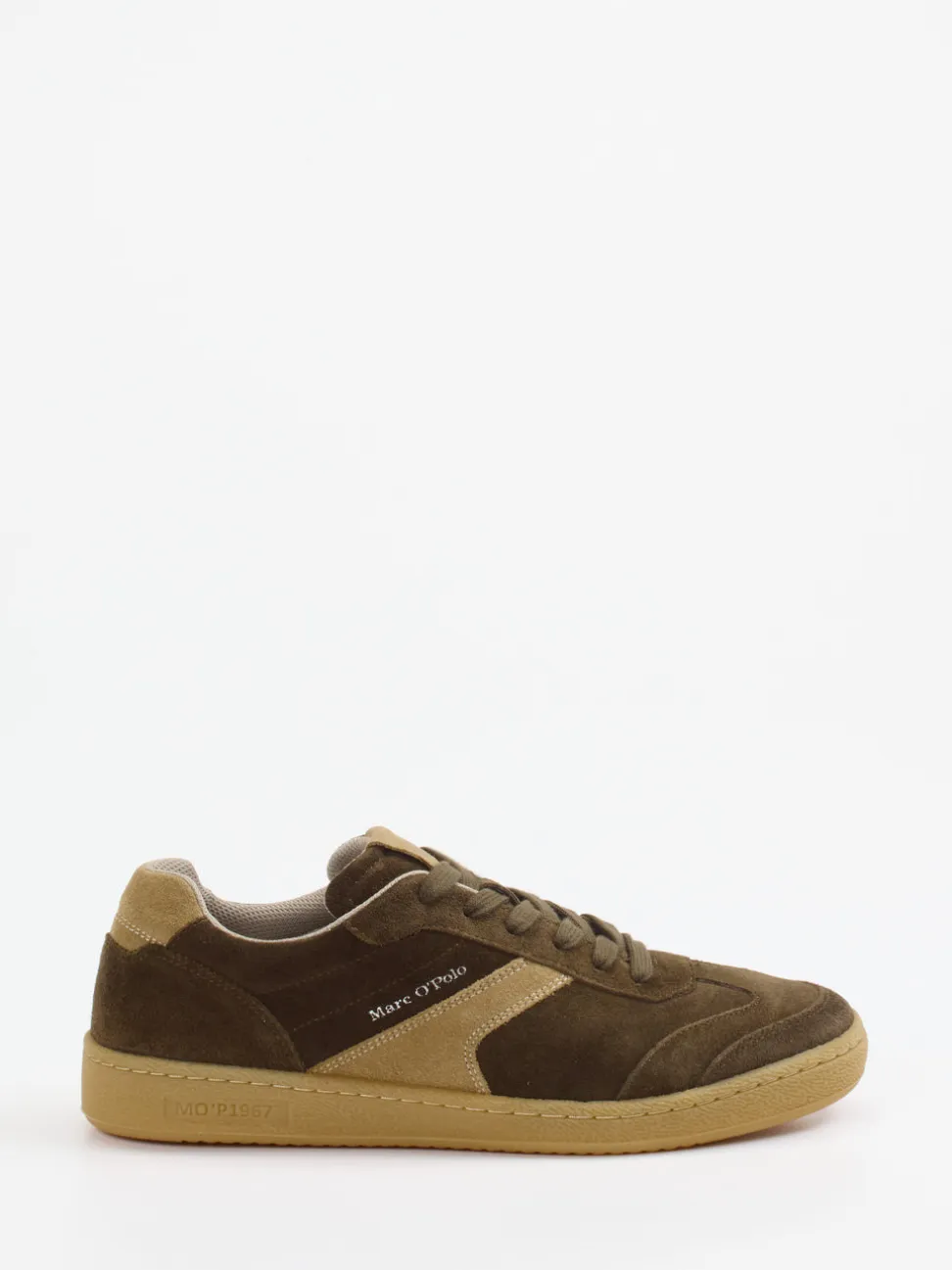 Marc O'Polo – Retro-Sneaker aus Veloursleder olivgrün