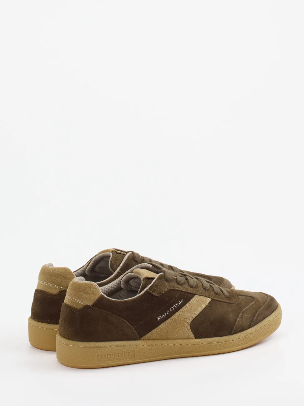Marc O'Polo – Retro-Sneaker aus Veloursleder olivgrün