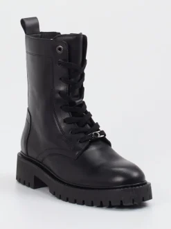 Marc O'Polo – Schnürboots aus Lammleder Schwarz