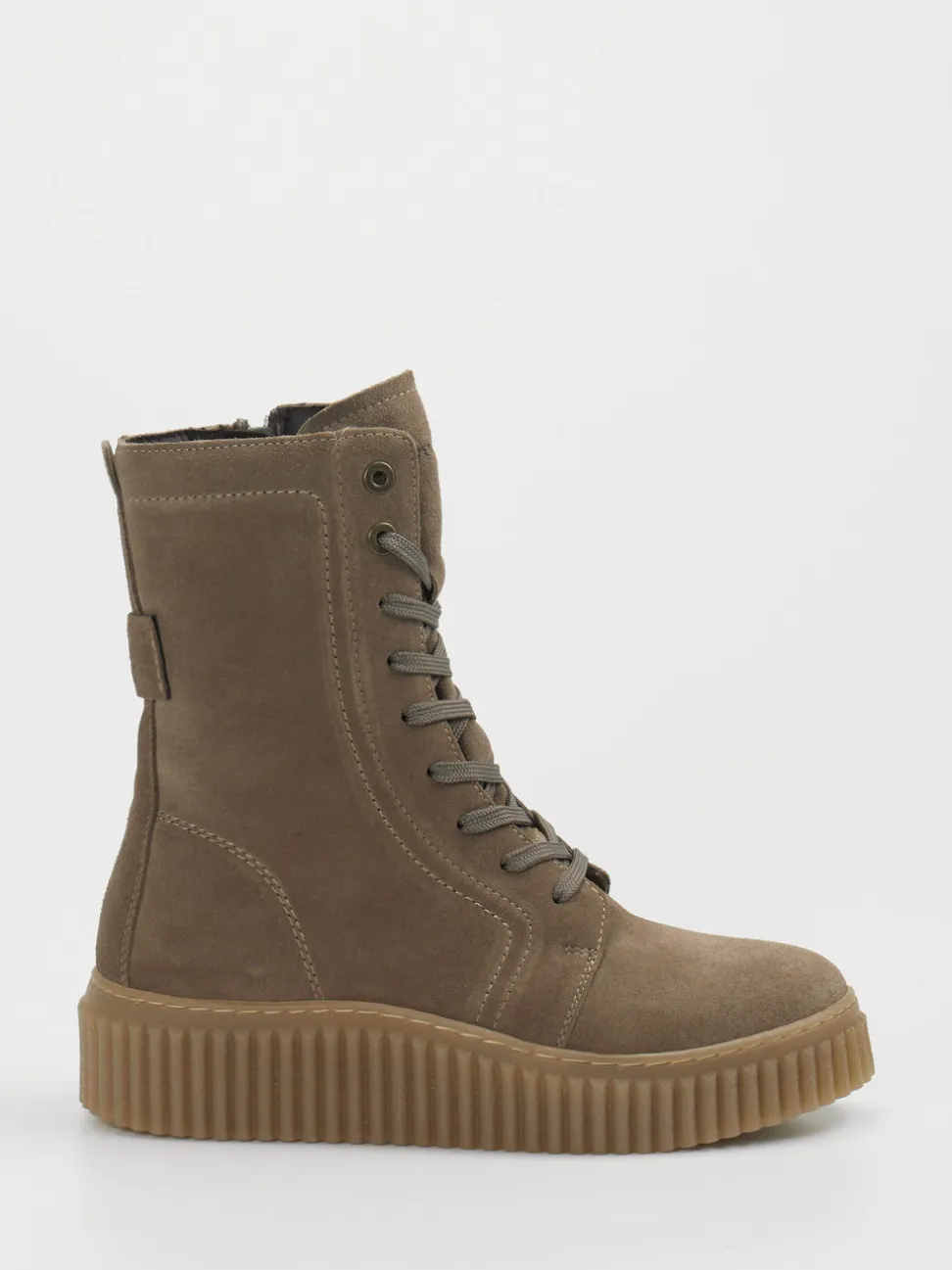 Marc O'Polo – Schnürboots aus Veloursleder Taupe