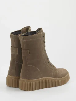 Marc O'Polo – Schnürboots aus Veloursleder Taupe