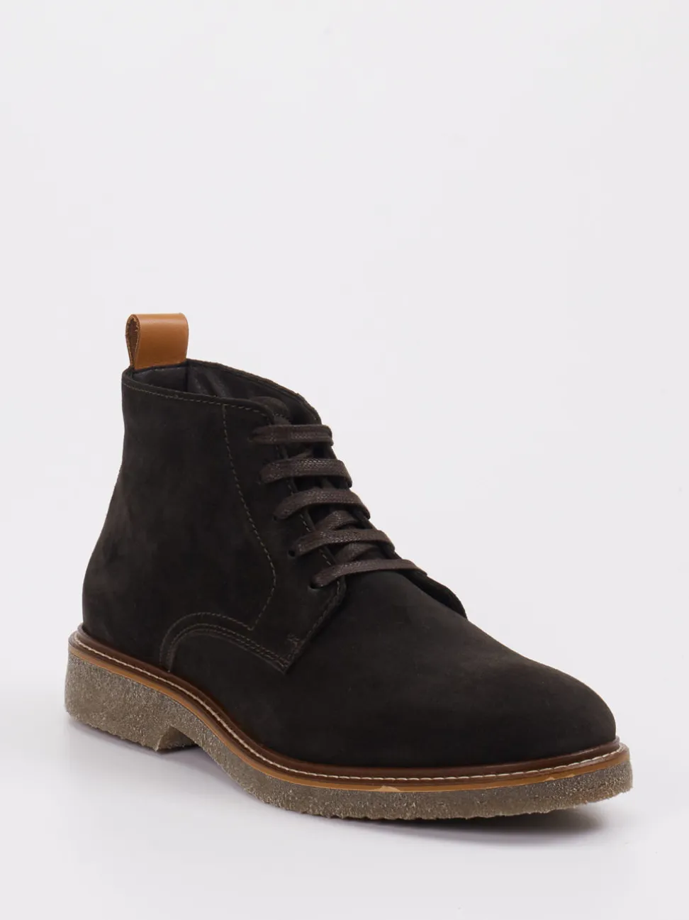 Marc O'Polo – Schnürboots aus Veloursleder in Braun