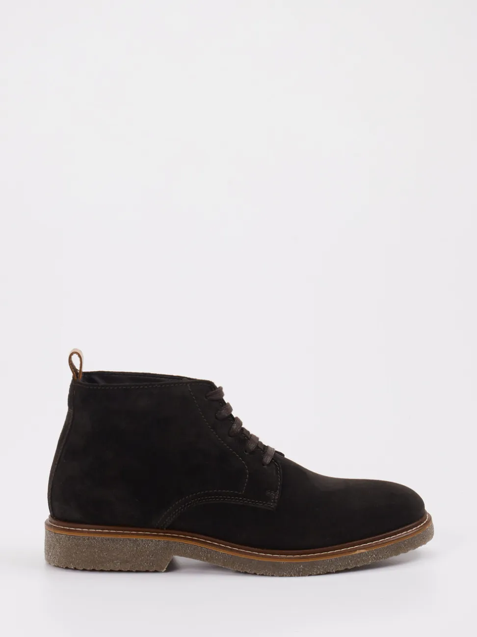 Marc O'Polo – Schnürboots aus Veloursleder in Braun