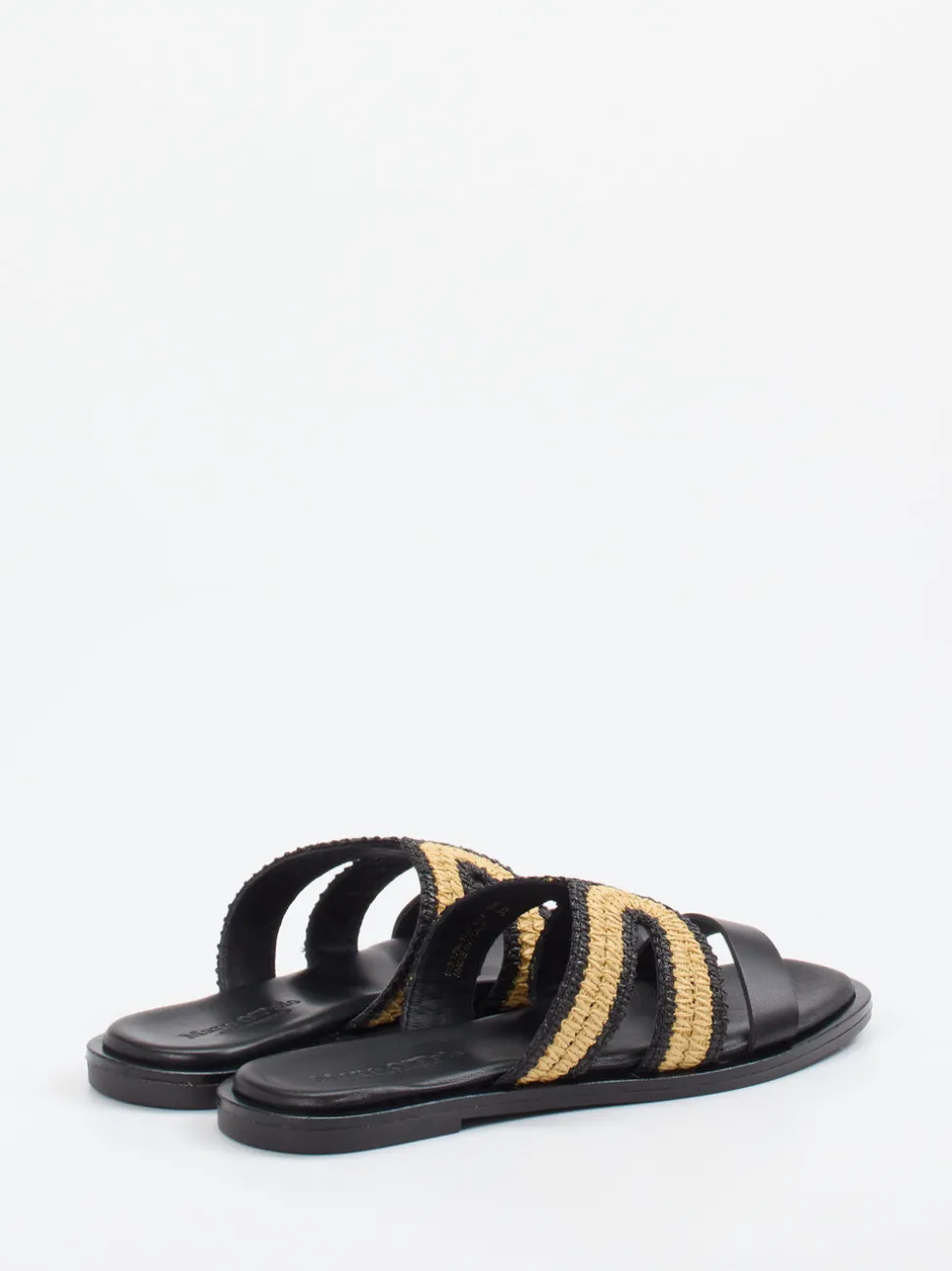 Marc O'Polo – Slides aus Lammleder mit Bastdetail