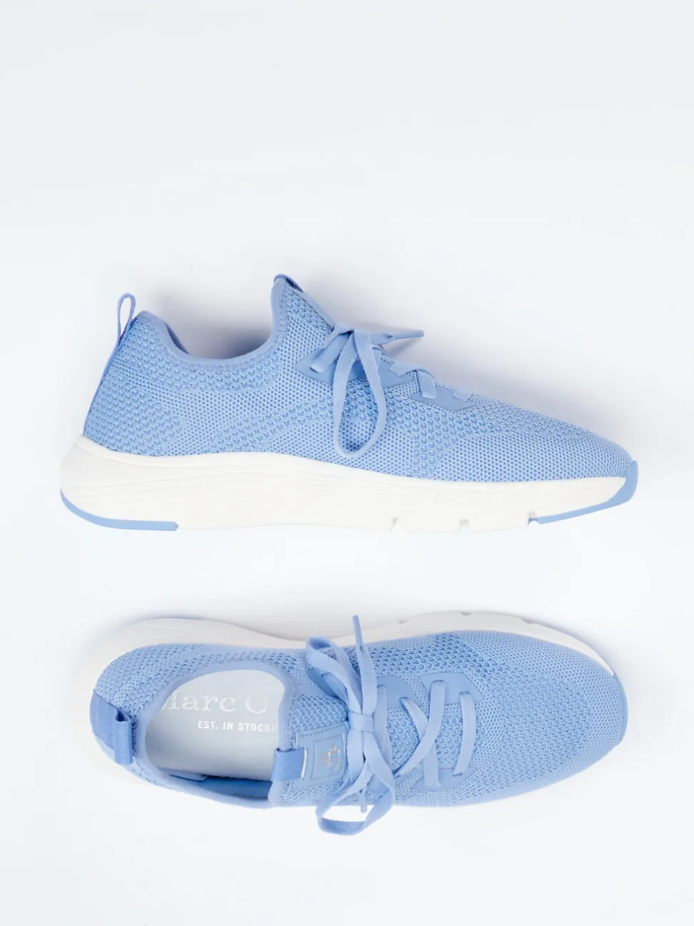 Marc O'Polo – Sneaker aus recyceltem Textil Hellblau