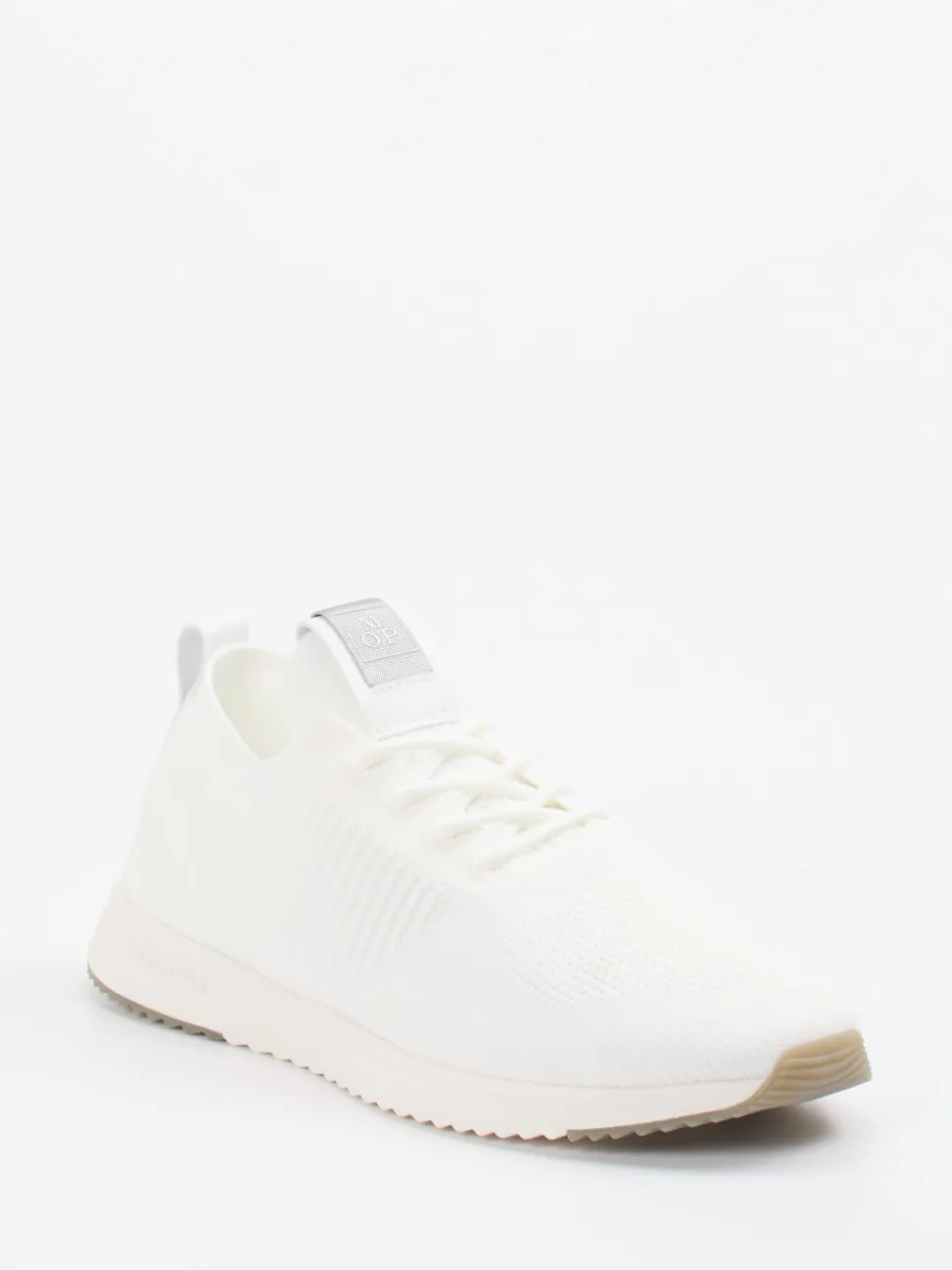 Marc O'Polo – Sneaker aus Stricktextil in Offwhite