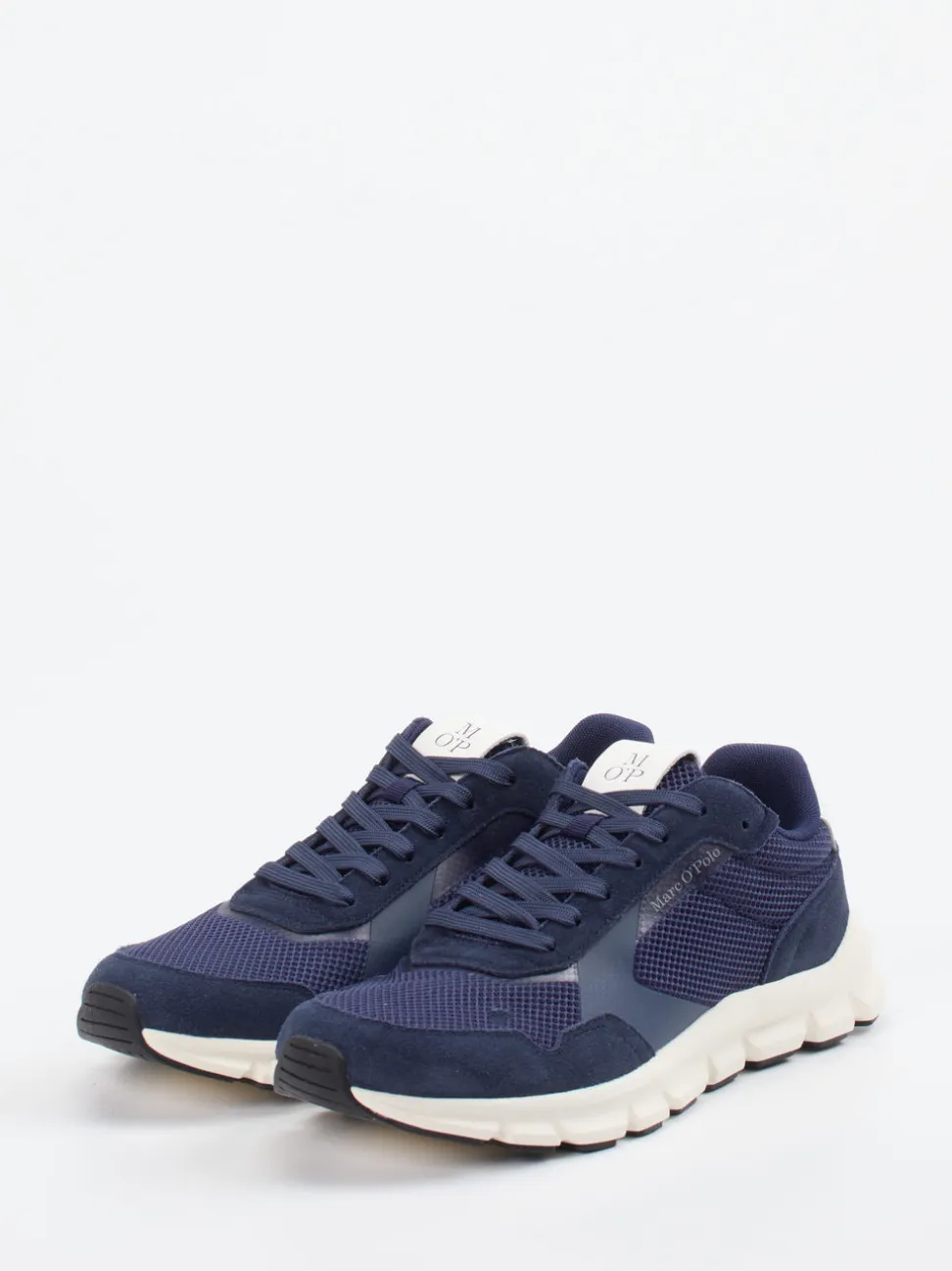 Marc O'Polo – Sneaker aus Textil und Veloursleder Blau
