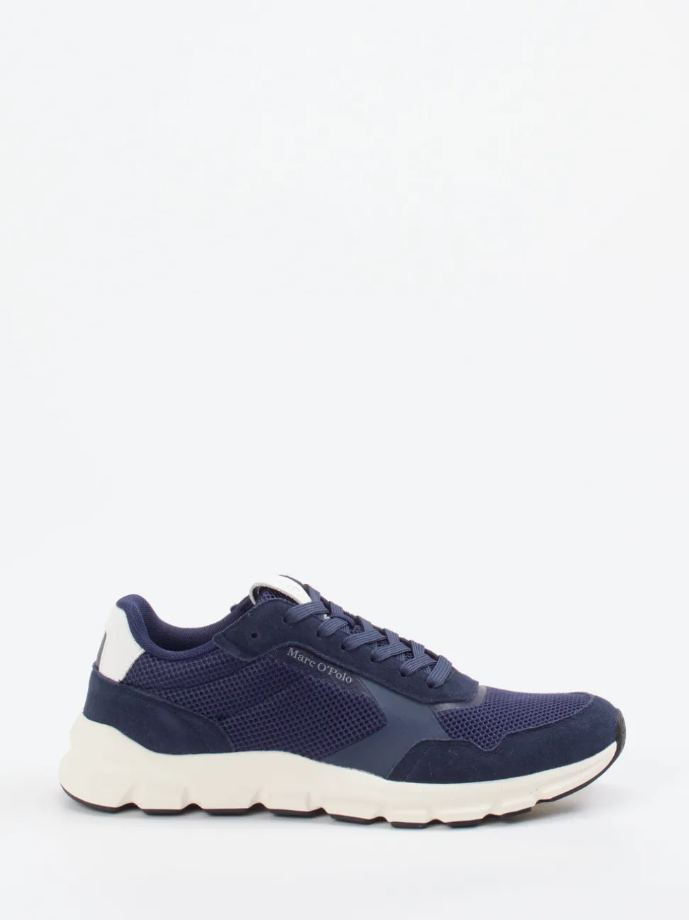 Marc O'Polo – Sneaker aus Textil und Veloursleder Blau
