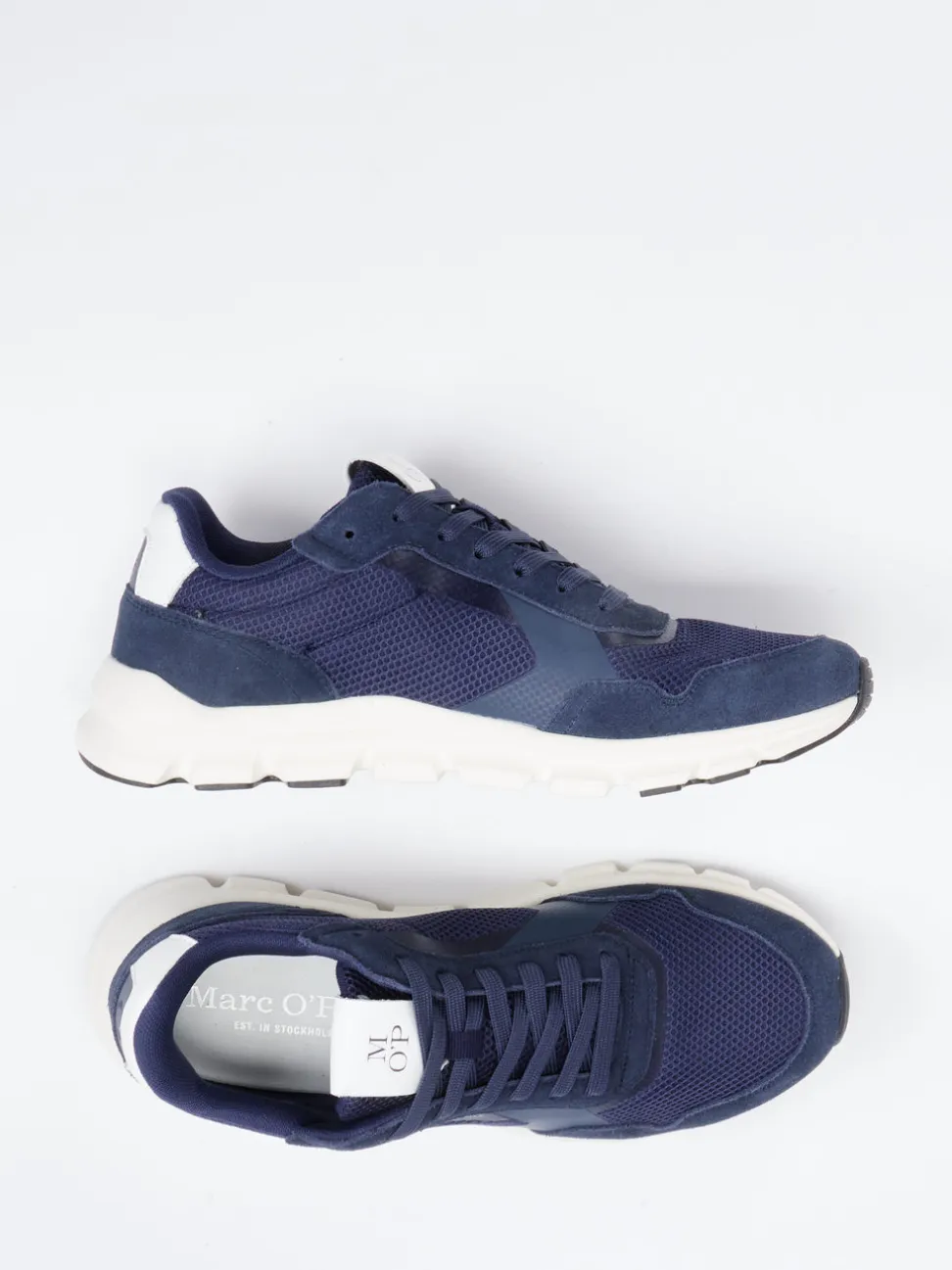 Marc O'Polo – Sneaker aus Textil und Veloursleder Blau