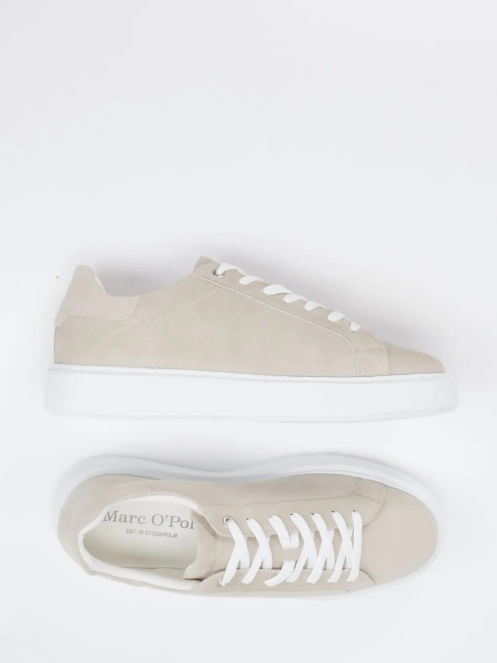 Marc O'Polo – Sneaker aus Veloursleder beigegrau