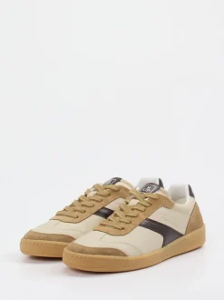 Marc O'Polo – Sneaker aus Velour/Leder in Beige