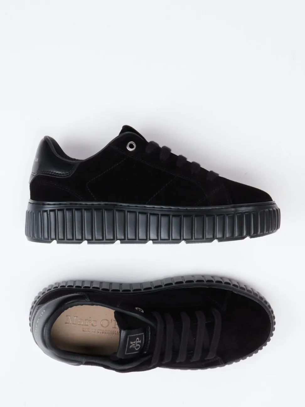 Marc O'Polo – Sneaker aus Veloursleder Schwarz