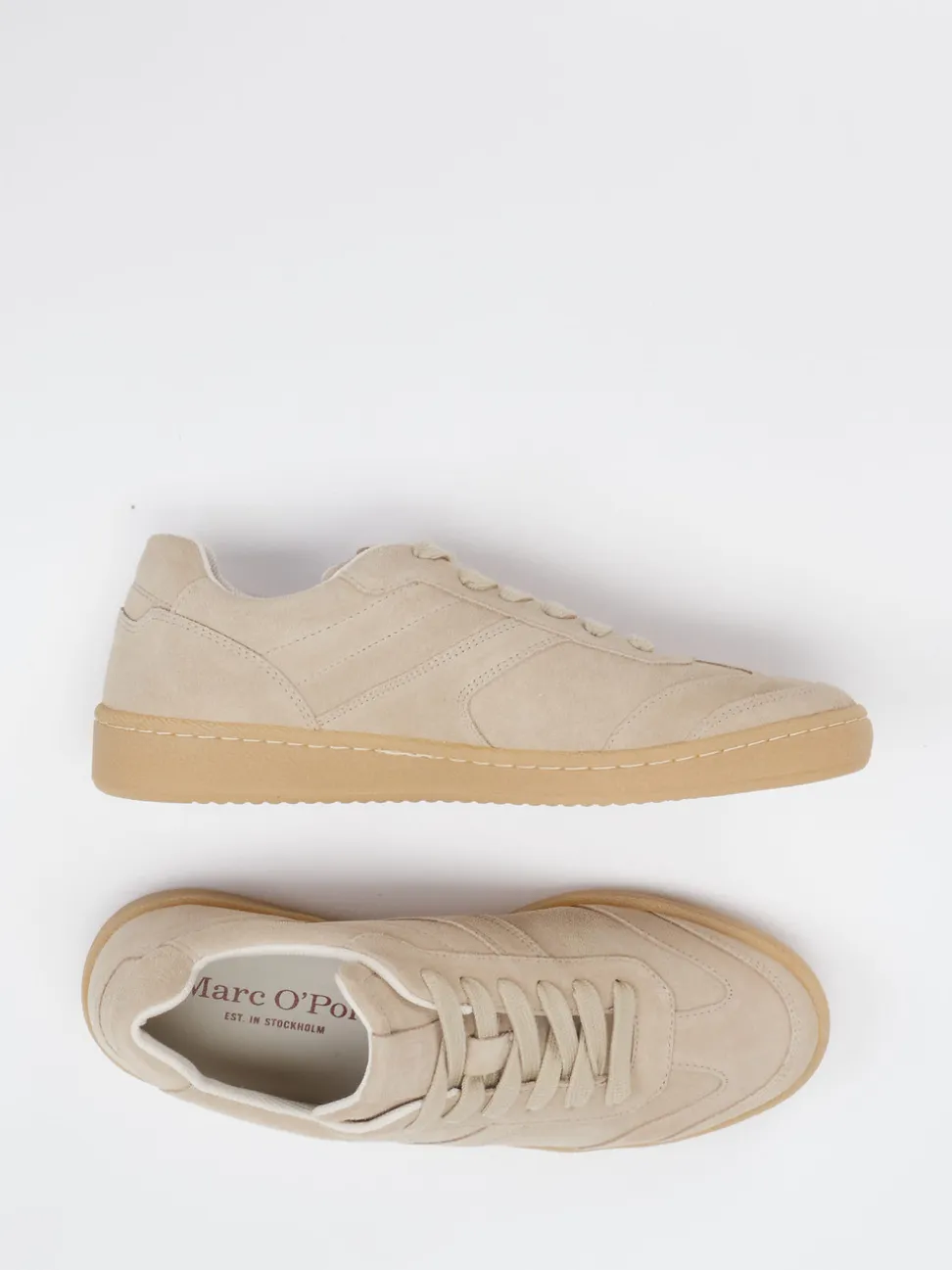 Marc O'Polo – Sneaker aus Veloursleder beige