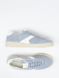 Marc O'Polo – Sneaker aus Veloursleder in Taubenblau