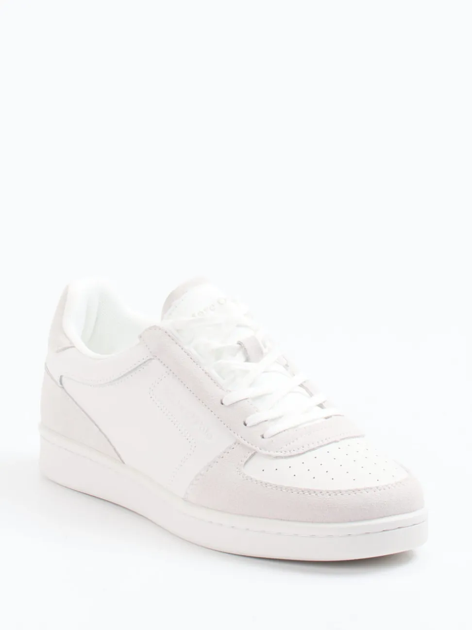 Marc O'Polo – Sneaker aus Velourleder und Glattleder Weiß