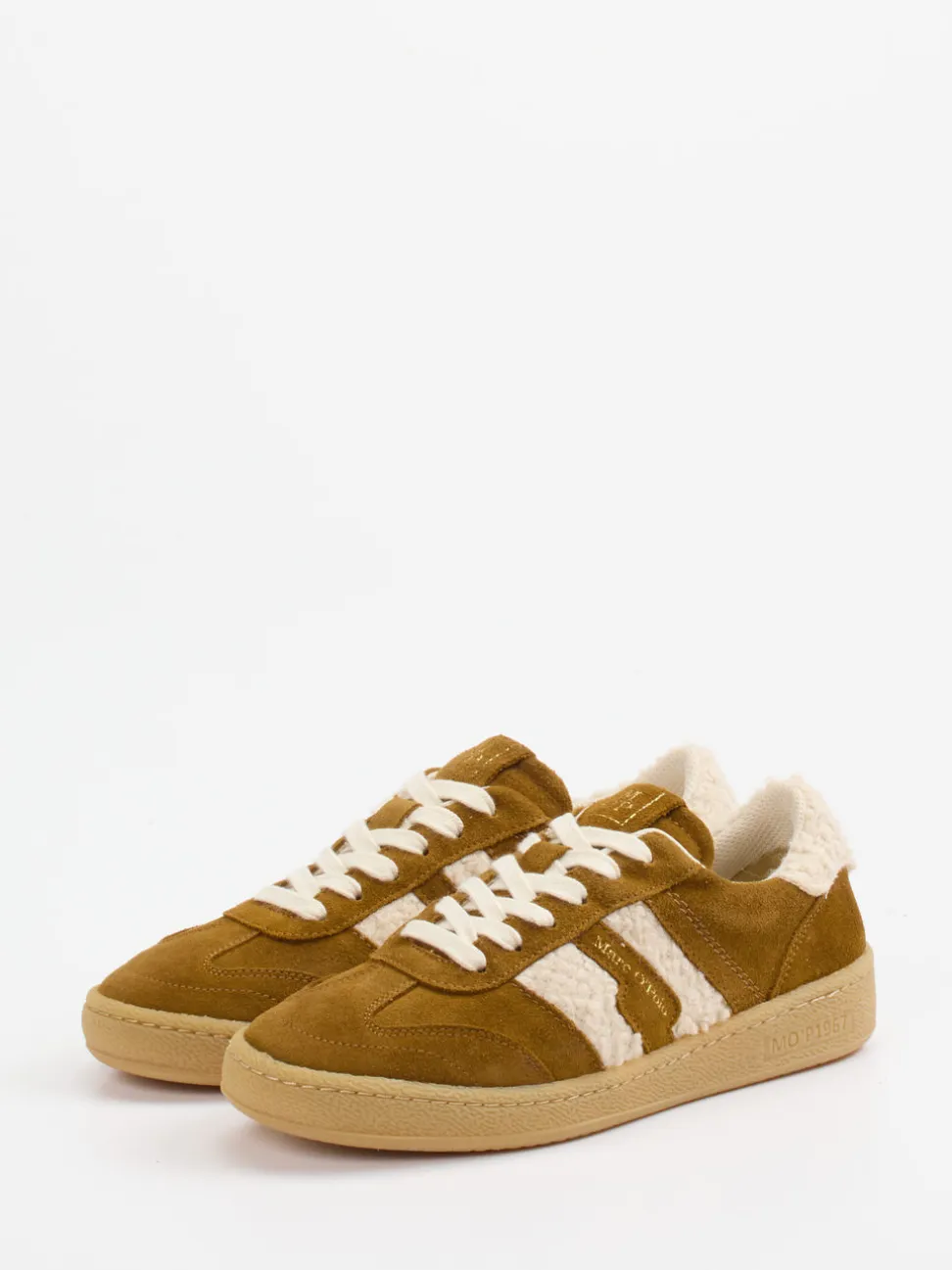 Marc O'Polo – Sneaker aus Veloursleder cognacbraun