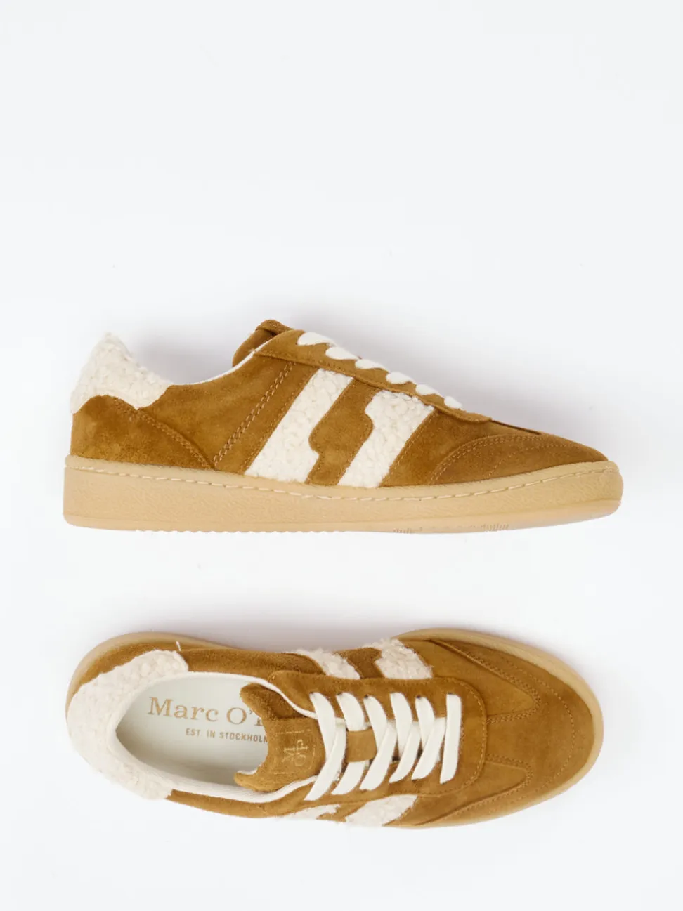 Marc O'Polo – Sneaker aus Veloursleder cognacbraun
