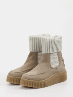 Marc O'Polo – Stiefelette aus Veloursleder beige