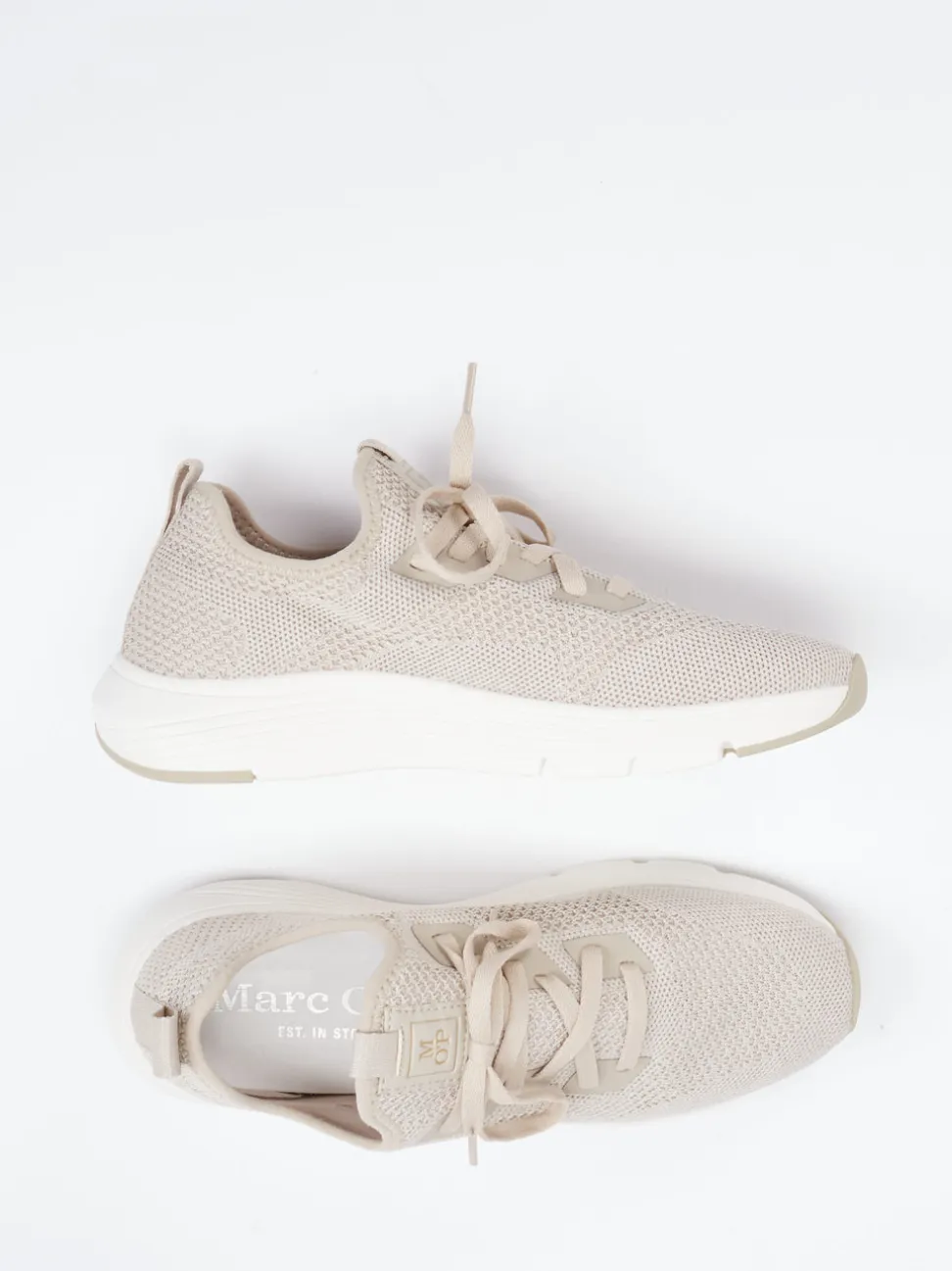 Marc O'Polo – Strick-Sneaker aus Textil in Beige