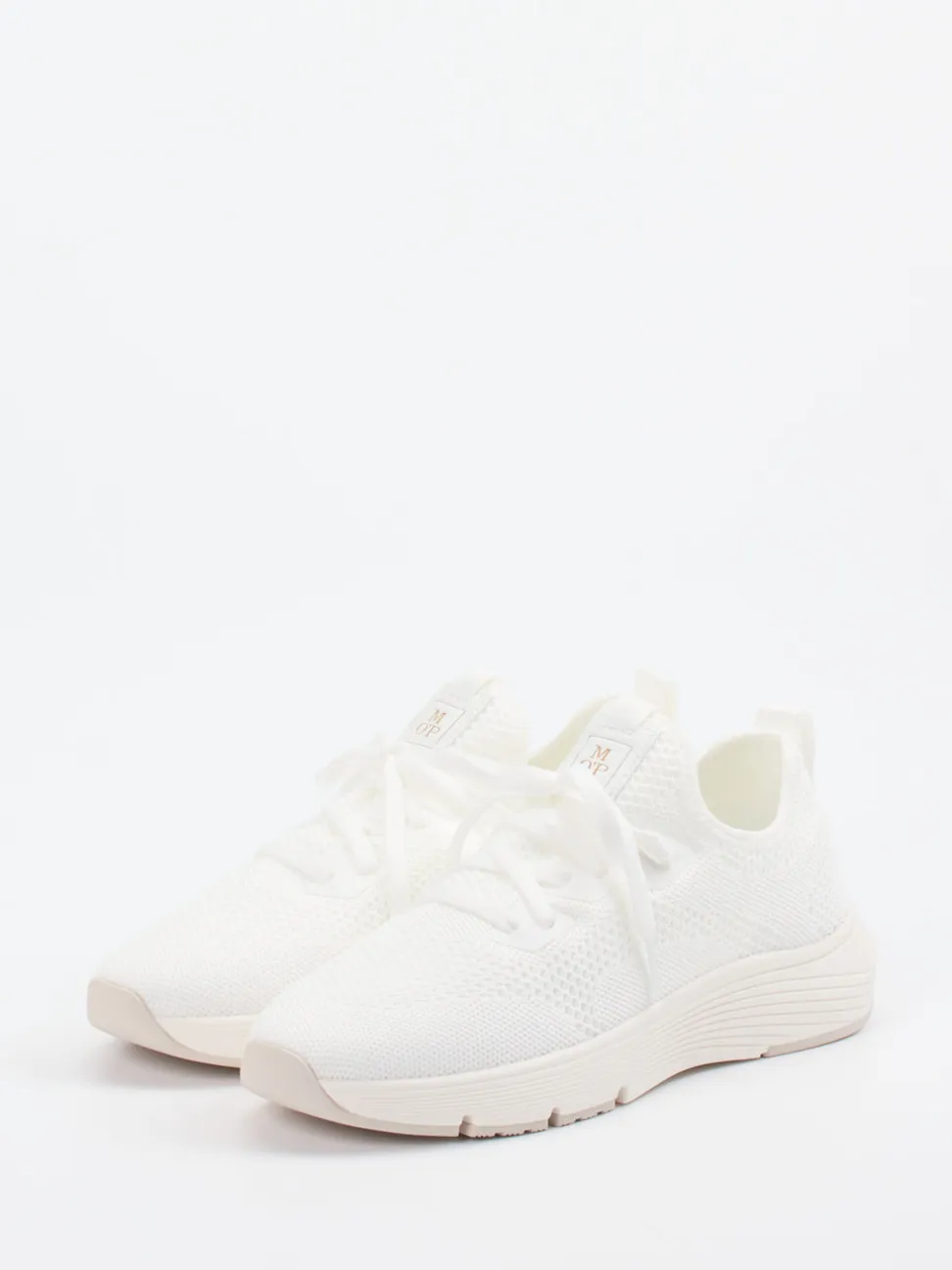 Marc O'Polo – Strick-Sneaker aus Textil in Offwhite