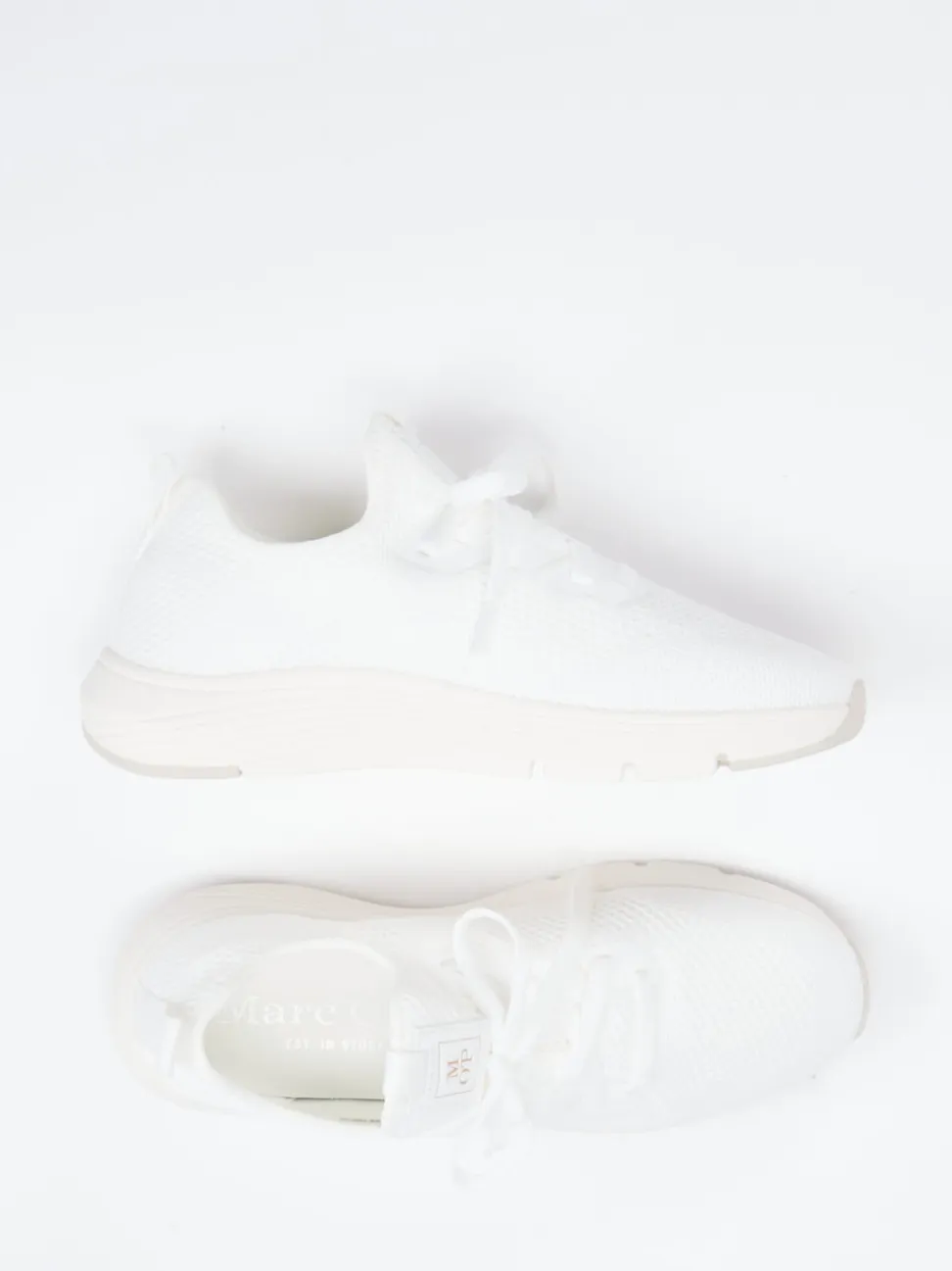Marc O'Polo – Strick-Sneaker aus Textil in Offwhite