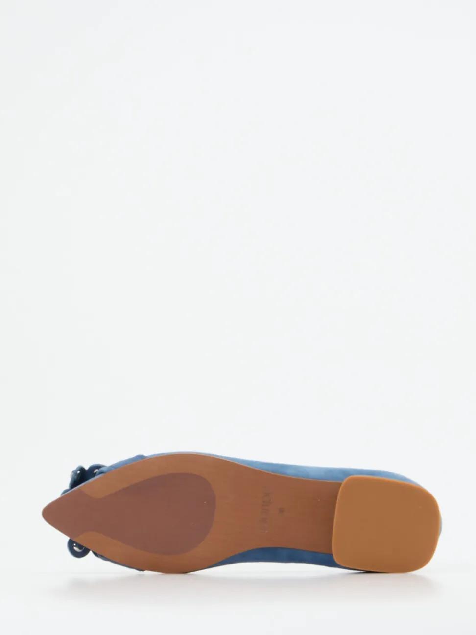 Maripé – Ballerinas aus Veloursleder in Jeansblau