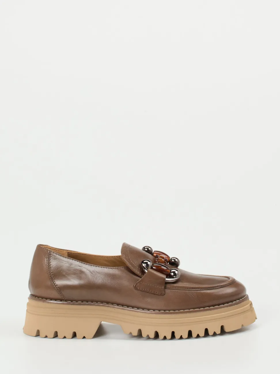 Maripé – Chunky Loafer aus Hochglanzleder Braun