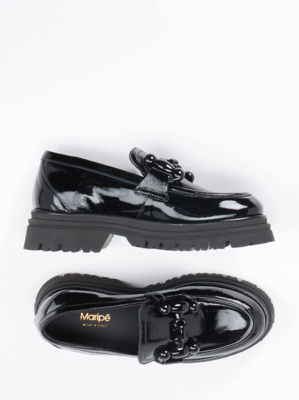 Maripé – Chunky Loafer aus Lackleder Schwarz