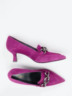 Maripé – Kitten-Heel-Pumps aus Veloursleder pink