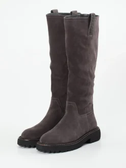 Maripé – Langschaftstiefel aus Veloursleder grau