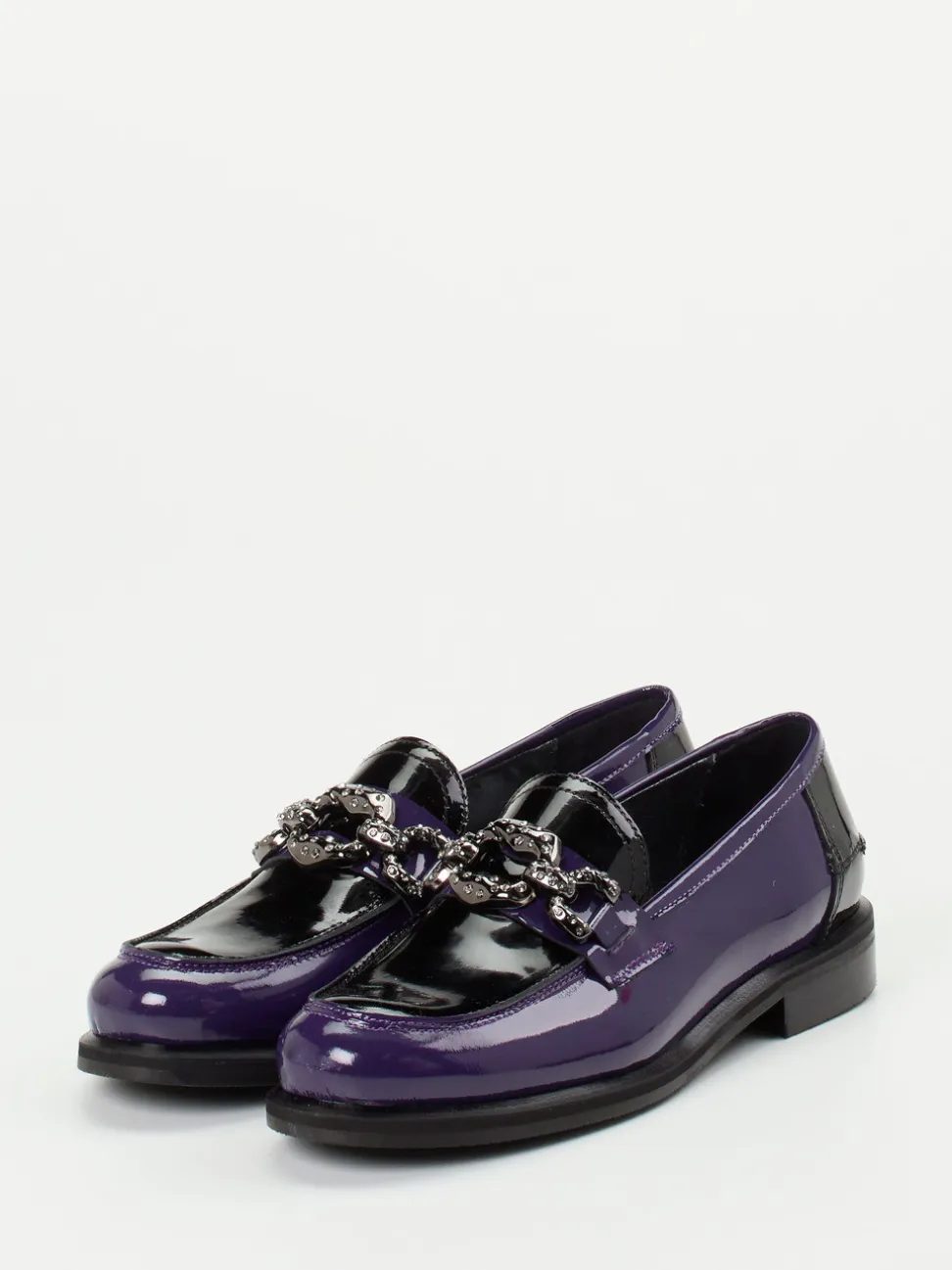 Maripé – Loafer aus Lackleder in Violett-Schwarz
