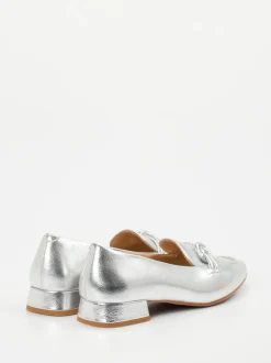 Maripé – Loafer aus Metallicleder silberfarben