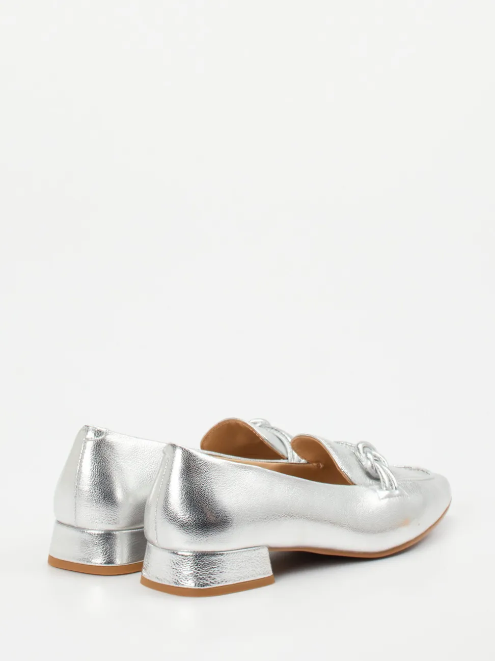Maripé – Loafer aus Metallicleder silberfarben