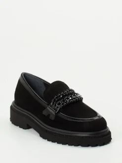 Maripé – Loafer aus Veloursleder Schwarz