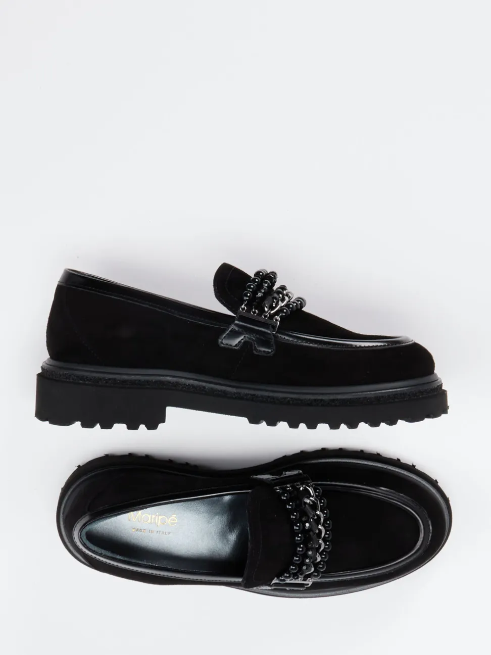 Maripé – Loafer aus Veloursleder Schwarz