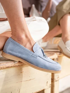 Maripé – Loafer aus Veloursleder Hellblau