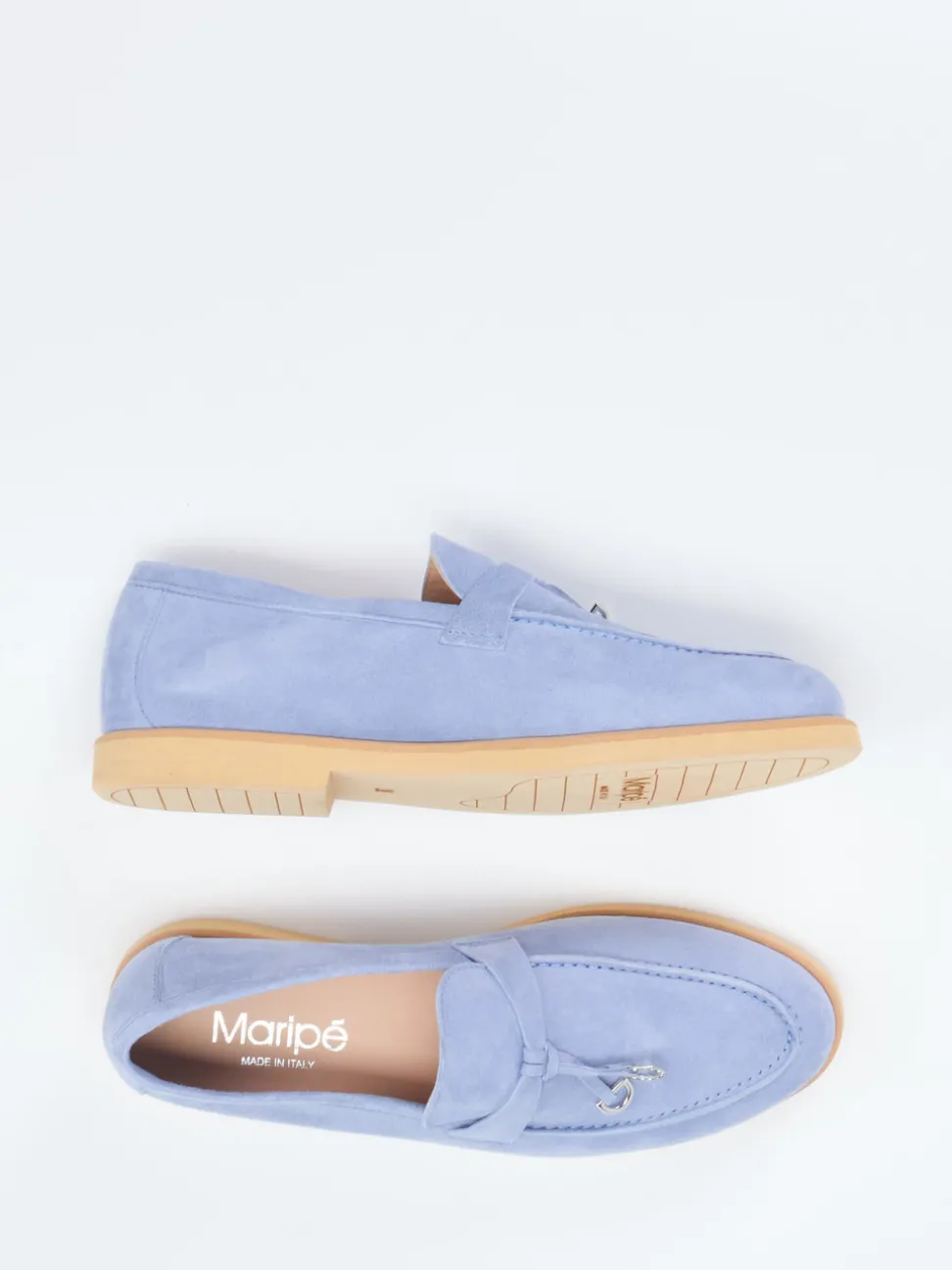 Maripé – Loafer aus Veloursleder Hellblau