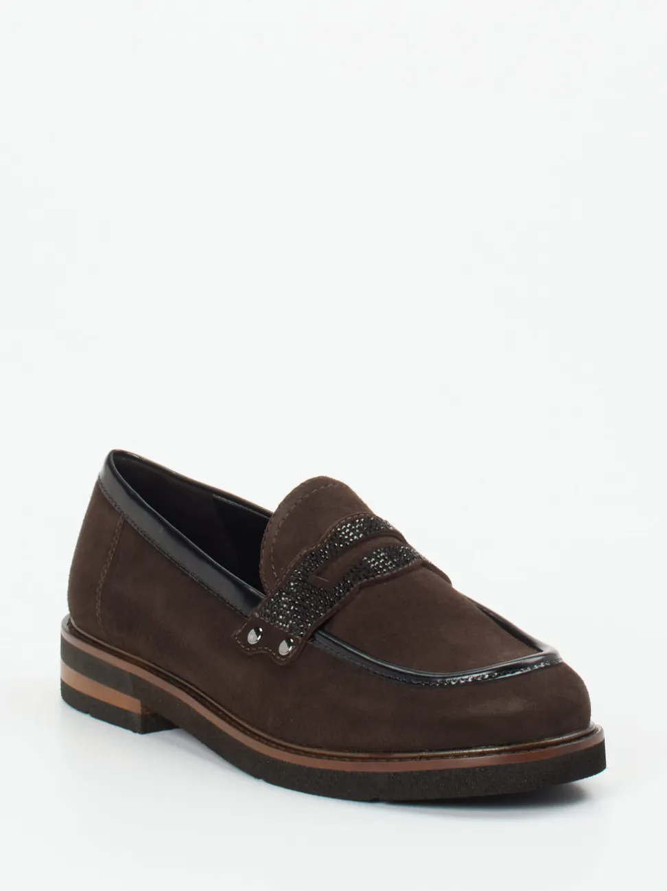 Maripé – Loafer aus Veloursleder mit Strassbesatz