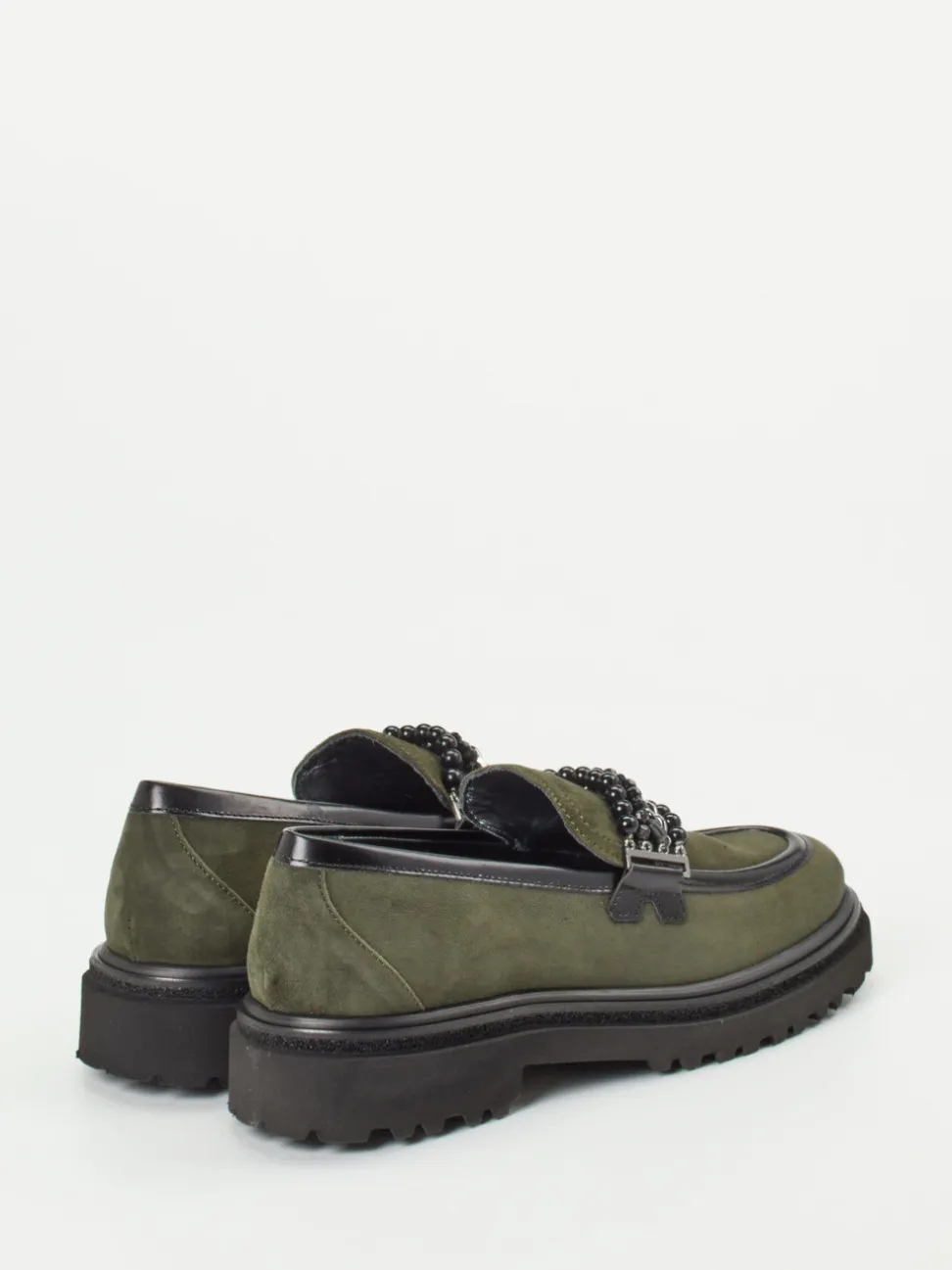 Maripé – Loafer aus Veloursleder in Olivgrün