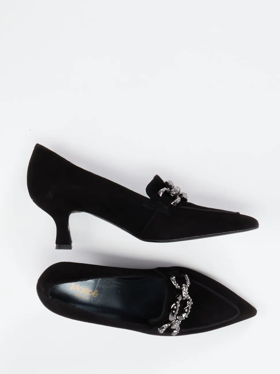 Maripé – Pumps aus Veloursleder schwarz