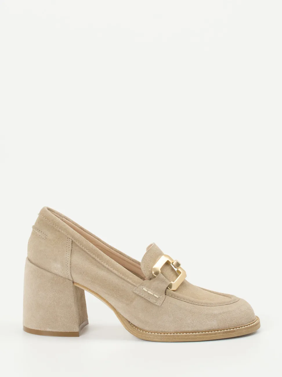 Maripé – Pumps aus Veloursleder in Beigebraun