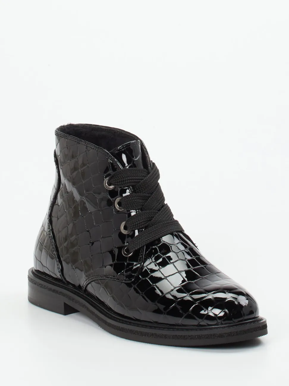 Maripé – Schnürboots aus Lackleder in Schwarz