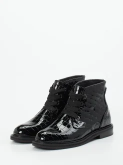 Maripé – Schnürboots aus Lackleder in Schwarz