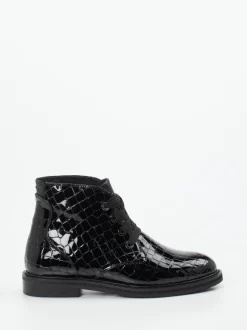Maripé – Schnürboots aus Lackleder in Schwarz