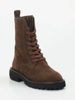 Maripé – Schnürboots aus Veloursleder Braun