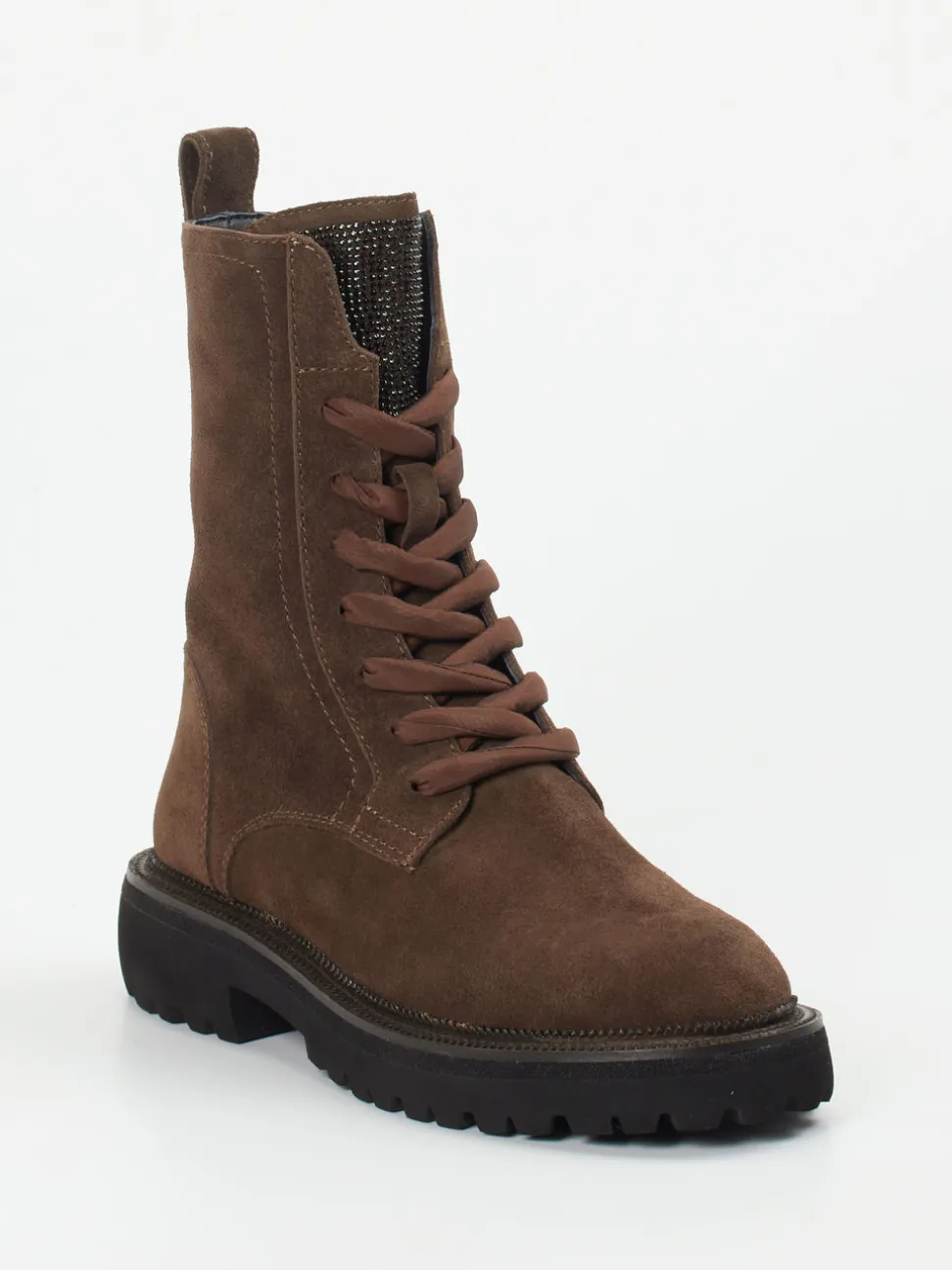 Maripé – Schnürboots aus Veloursleder Braun